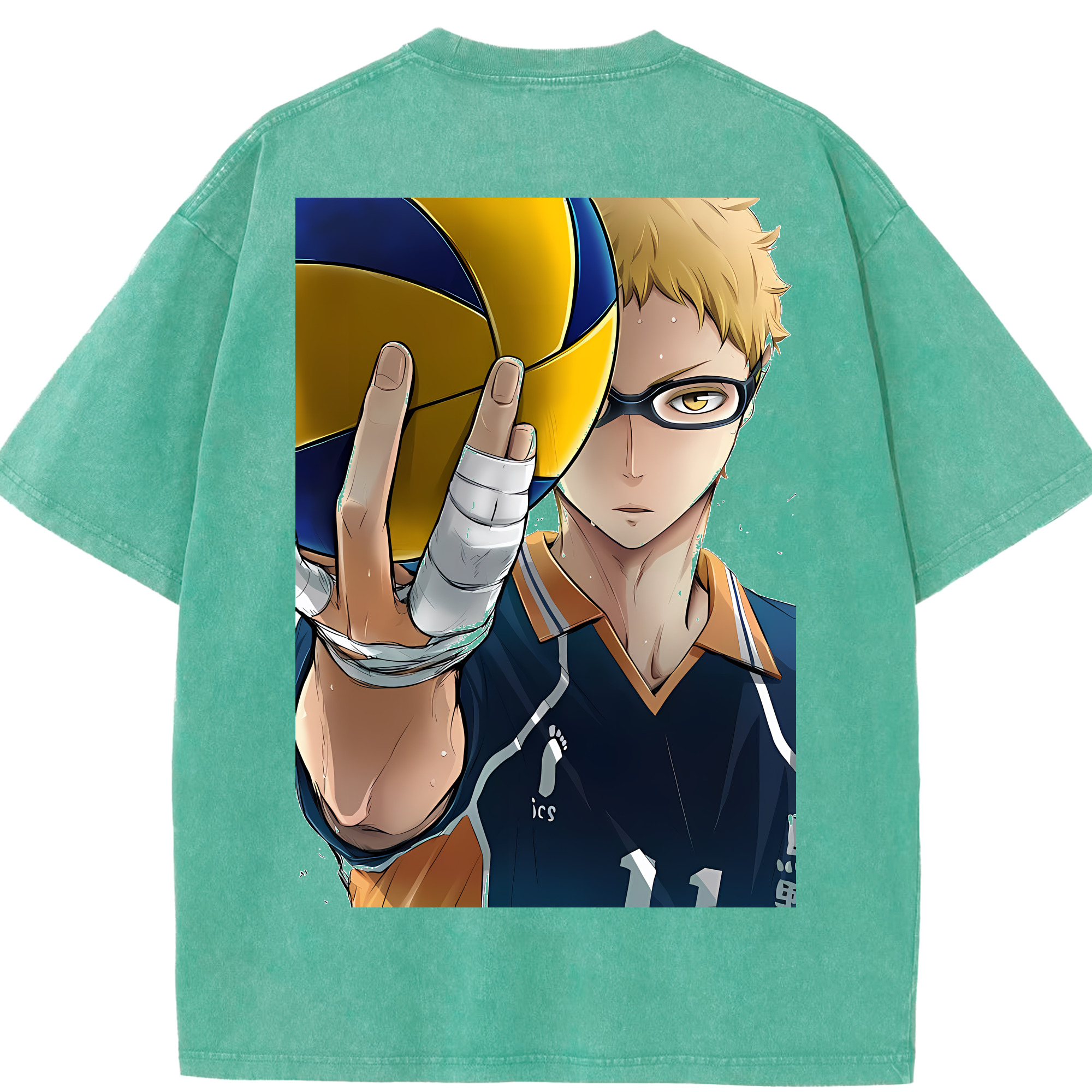 （画像用） ハイキュー!! Haikyu!! 綿100% ヴィンテージ風 半袖Tシャツ（背面プリント）